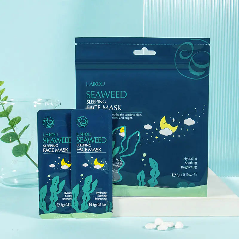 LAIKOU Seaweed Sleep Mask 15 Pack Overnight Moisture